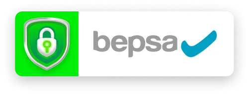 recuadro que muestra icono de candado verde con el logo de bepsa